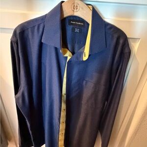 Paul Fredrick Men's Blue and Yellow Shirt Jacket